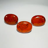 Polished red jasper drawer knob, brushed nickel base